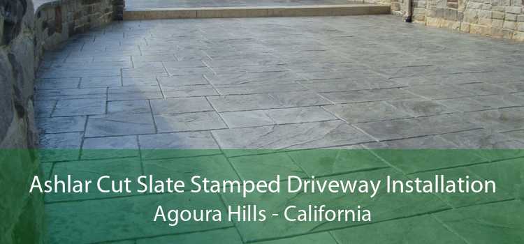 Ashlar Cut Slate Stamped Driveway Installation Agoura Hills - California