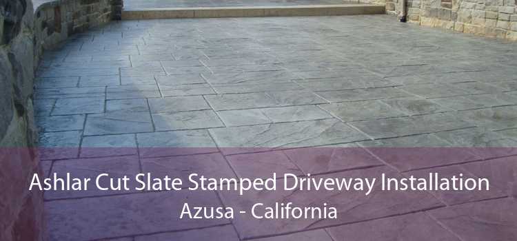 Ashlar Cut Slate Stamped Driveway Installation Azusa - California