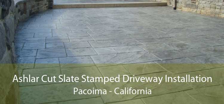 Ashlar Cut Slate Stamped Driveway Installation Pacoima - California