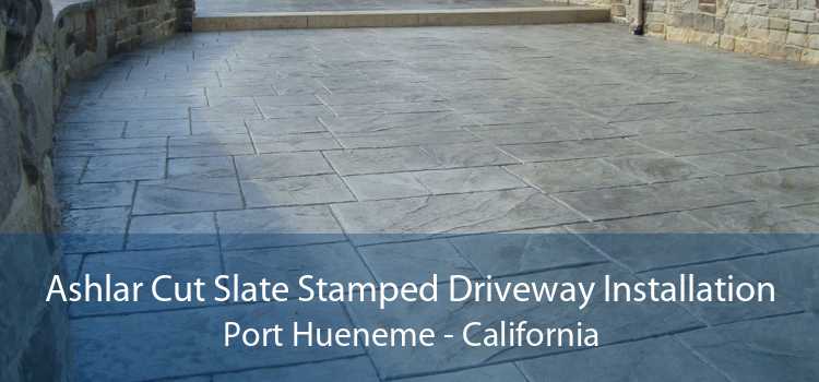 Ashlar Cut Slate Stamped Driveway Installation Port Hueneme - California