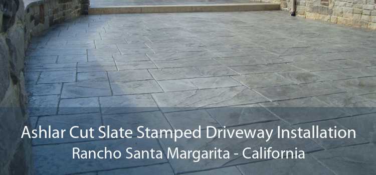 Ashlar Cut Slate Stamped Driveway Installation Rancho Santa Margarita - California