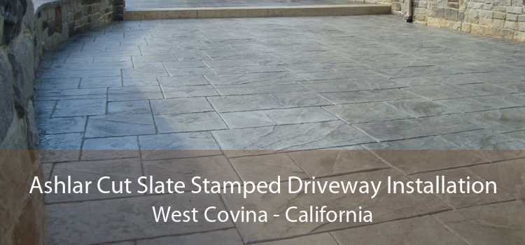Ashlar Cut Slate Stamped Driveway Installation West Covina - California