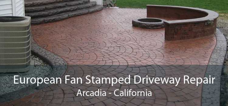 European Fan Stamped Driveway Repair Arcadia - California