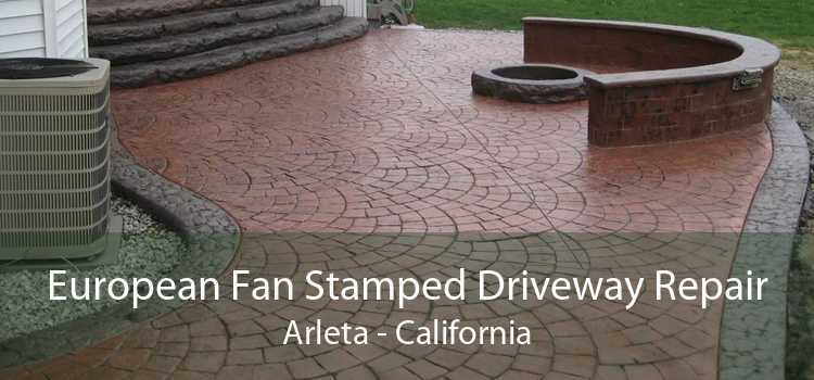 European Fan Stamped Driveway Repair Arleta - California