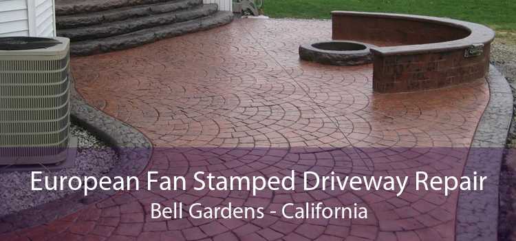European Fan Stamped Driveway Repair Bell Gardens - California
