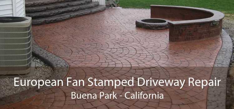 European Fan Stamped Driveway Repair Buena Park - California