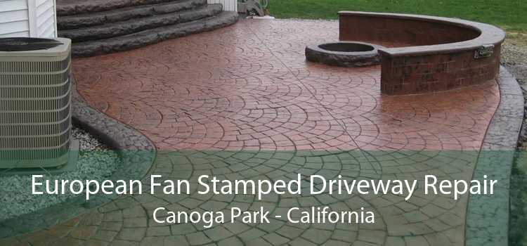 European Fan Stamped Driveway Repair Canoga Park - California