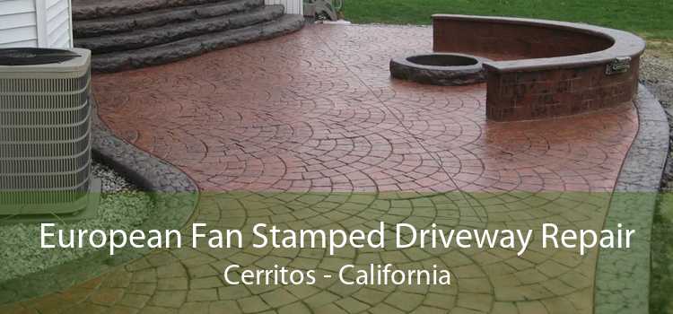 European Fan Stamped Driveway Repair Cerritos - California