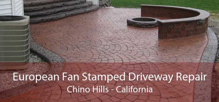 European Fan Stamped Driveway Repair Chino Hills - California