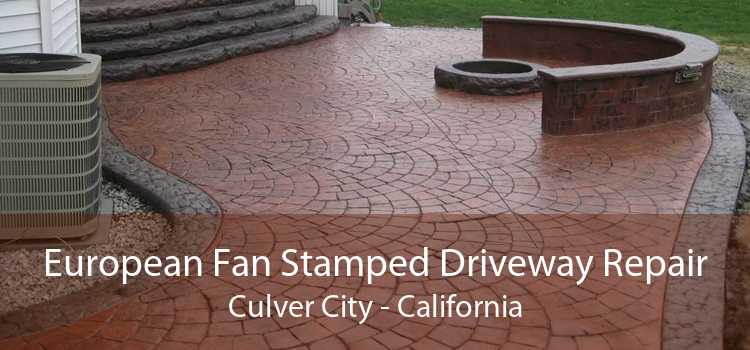 European Fan Stamped Driveway Repair Culver City - California