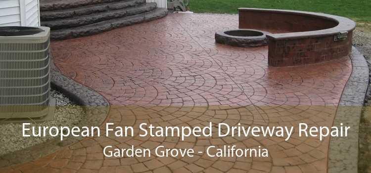 European Fan Stamped Driveway Repair Garden Grove - California