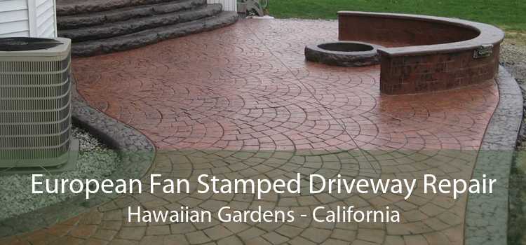 European Fan Stamped Driveway Repair Hawaiian Gardens - California