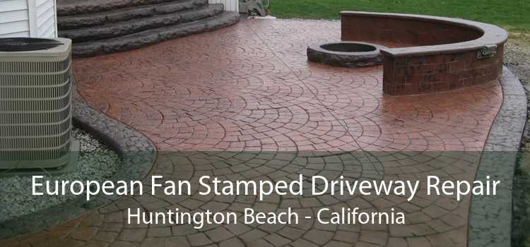 European Fan Stamped Driveway Repair Huntington Beach - California