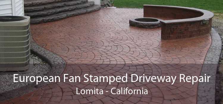 European Fan Stamped Driveway Repair Lomita - California