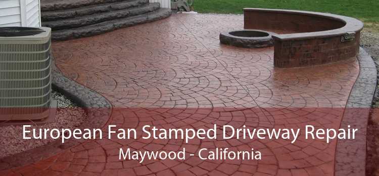 European Fan Stamped Driveway Repair Maywood - California