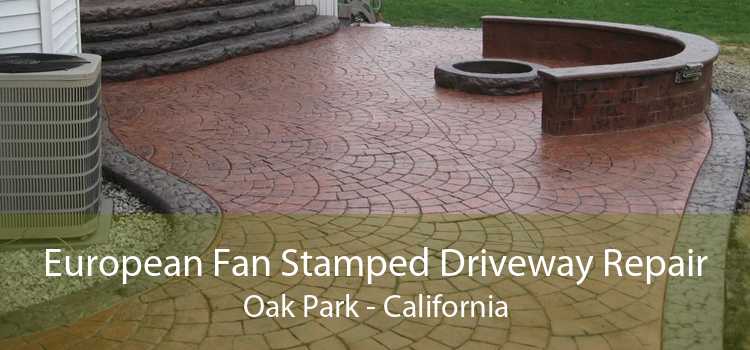 European Fan Stamped Driveway Repair Oak Park - California