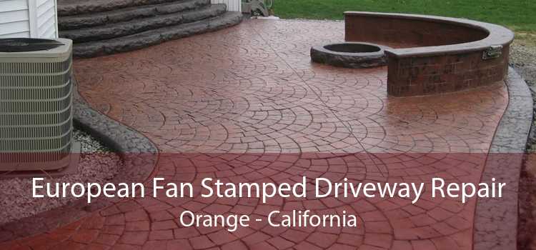 European Fan Stamped Driveway Repair Orange - California