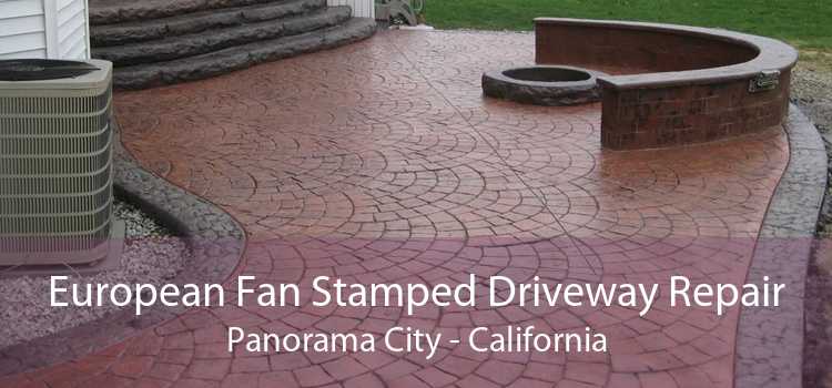 European Fan Stamped Driveway Repair Panorama City - California