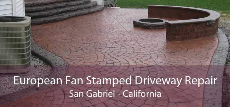 European Fan Stamped Driveway Repair San Gabriel - California