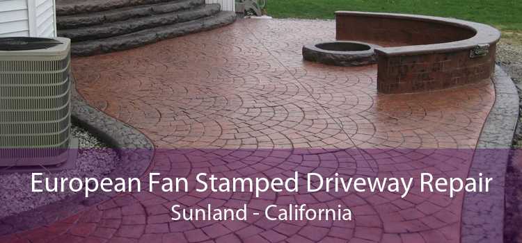 European Fan Stamped Driveway Repair Sunland - California