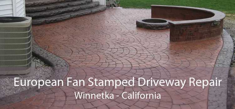 European Fan Stamped Driveway Repair Winnetka - California
