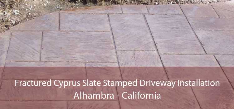 Fractured Cyprus Slate Stamped Driveway Installation Alhambra - California