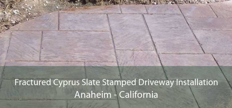 Fractured Cyprus Slate Stamped Driveway Installation Anaheim - California