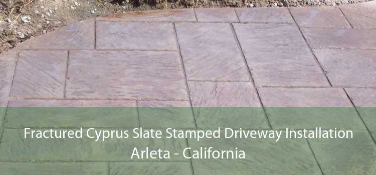 Fractured Cyprus Slate Stamped Driveway Installation Arleta - California