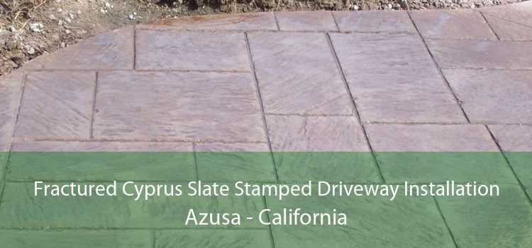 Fractured Cyprus Slate Stamped Driveway Installation Azusa - California