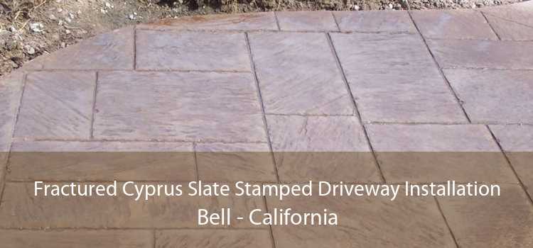 Fractured Cyprus Slate Stamped Driveway Installation Bell - California