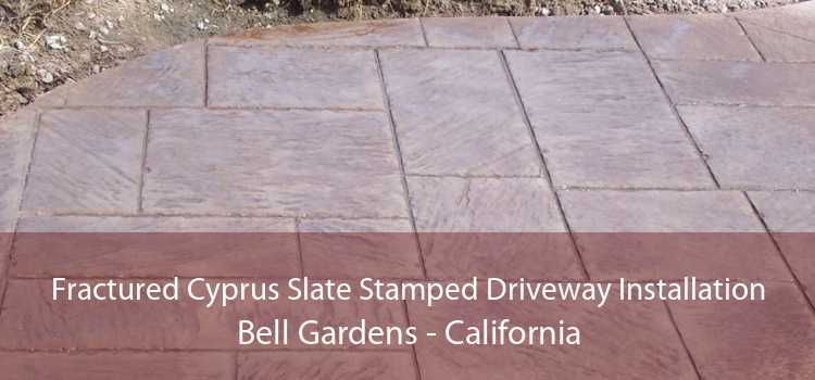 Fractured Cyprus Slate Stamped Driveway Installation Bell Gardens - California
