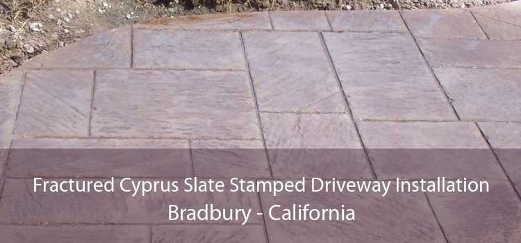 Fractured Cyprus Slate Stamped Driveway Installation Bradbury - California