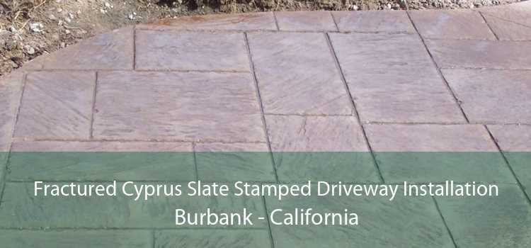 Fractured Cyprus Slate Stamped Driveway Installation Burbank - California