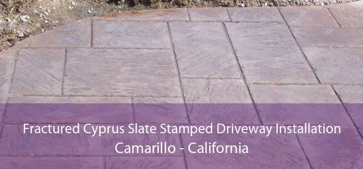 Fractured Cyprus Slate Stamped Driveway Installation Camarillo - California