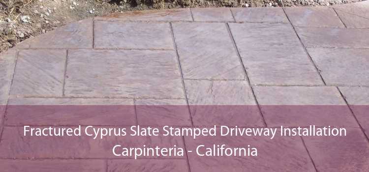 Fractured Cyprus Slate Stamped Driveway Installation Carpinteria - California