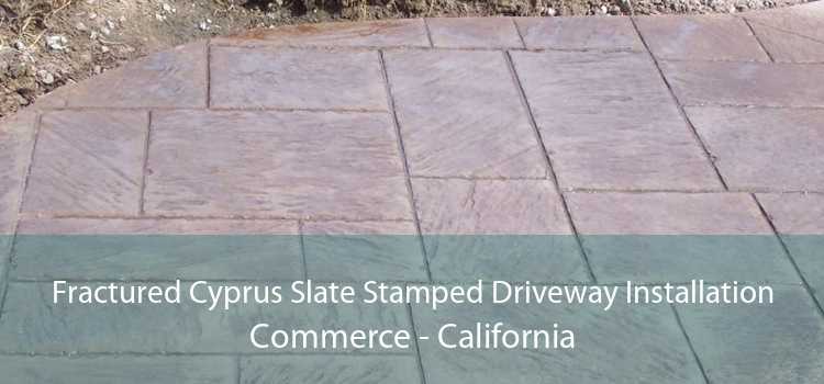Fractured Cyprus Slate Stamped Driveway Installation Commerce - California