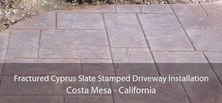 Fractured Cyprus Slate Stamped Driveway Installation Costa Mesa - California
