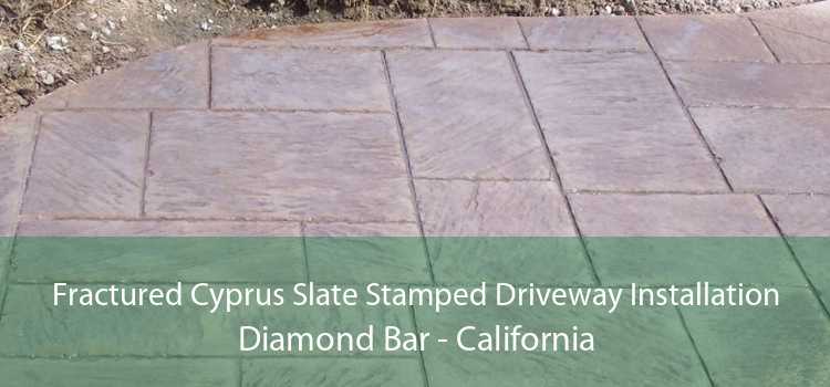 Fractured Cyprus Slate Stamped Driveway Installation Diamond Bar - California