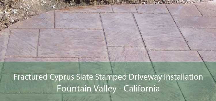 Fractured Cyprus Slate Stamped Driveway Installation Fountain Valley - California