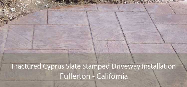 Fractured Cyprus Slate Stamped Driveway Installation Fullerton - California