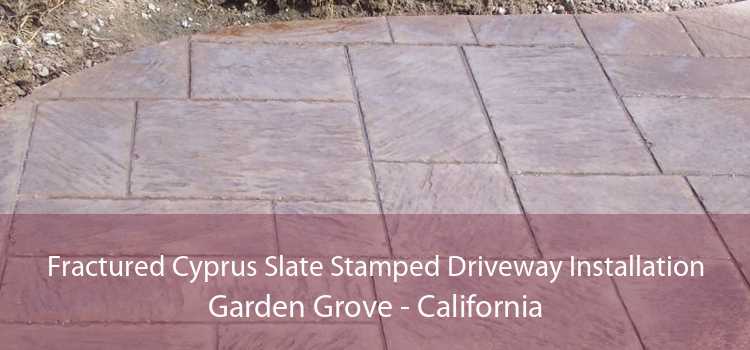 Fractured Cyprus Slate Stamped Driveway Installation Garden Grove - California