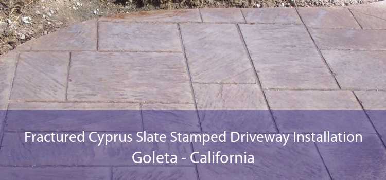 Fractured Cyprus Slate Stamped Driveway Installation Goleta - California