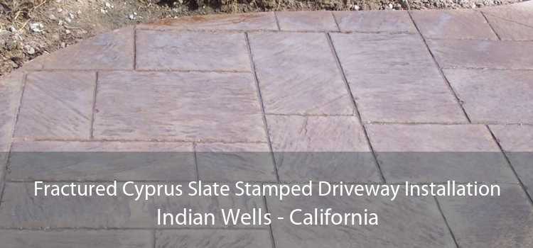 Fractured Cyprus Slate Stamped Driveway Installation Indian Wells - California