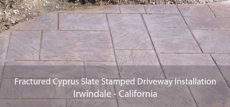 Fractured Cyprus Slate Stamped Driveway Installation Irwindale - California