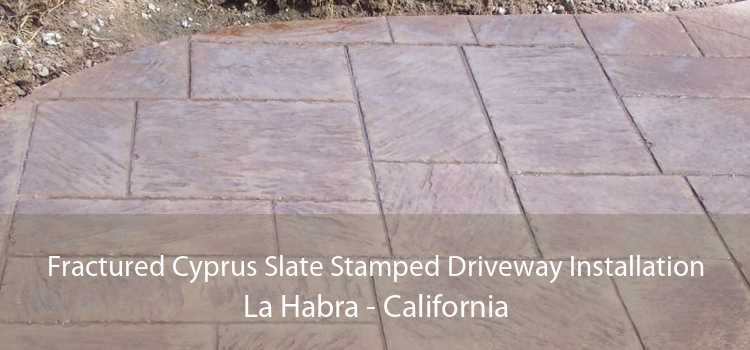 Fractured Cyprus Slate Stamped Driveway Installation La Habra - California