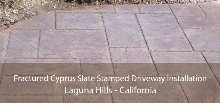 Fractured Cyprus Slate Stamped Driveway Installation Laguna Hills - California