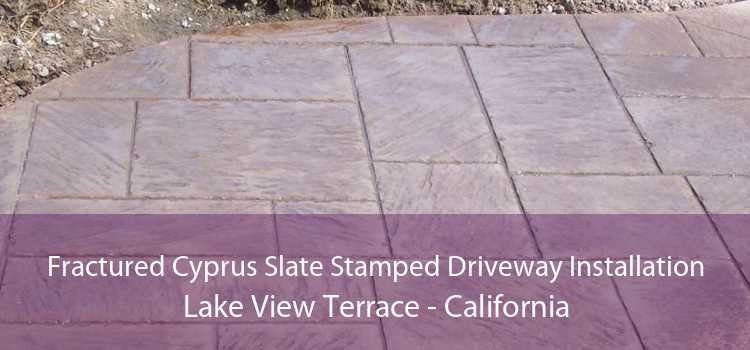 Fractured Cyprus Slate Stamped Driveway Installation Lake View Terrace - California