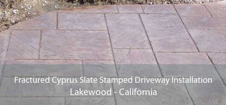Fractured Cyprus Slate Stamped Driveway Installation Lakewood - California