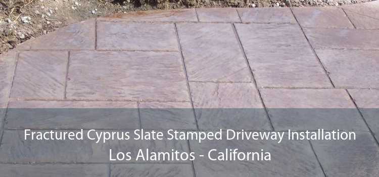 Fractured Cyprus Slate Stamped Driveway Installation Los Alamitos - California