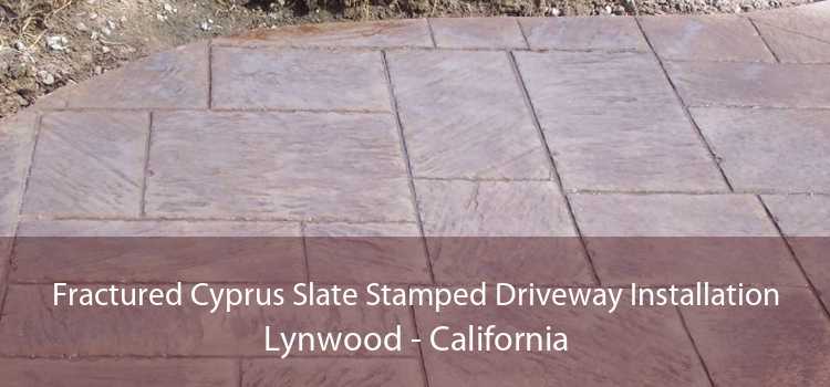 Fractured Cyprus Slate Stamped Driveway Installation Lynwood - California